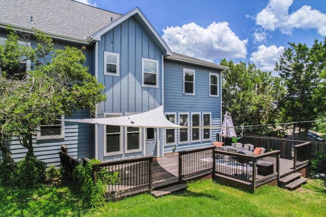 Aerial view of the large back deck | Image 23