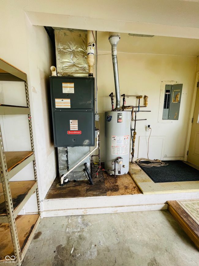 utilities featuring electric panel and gas water heater | Image 26