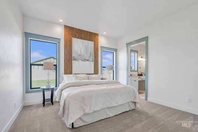 Bedroom with light carpet, recessed lighting, and ensuite bath | Image 25
