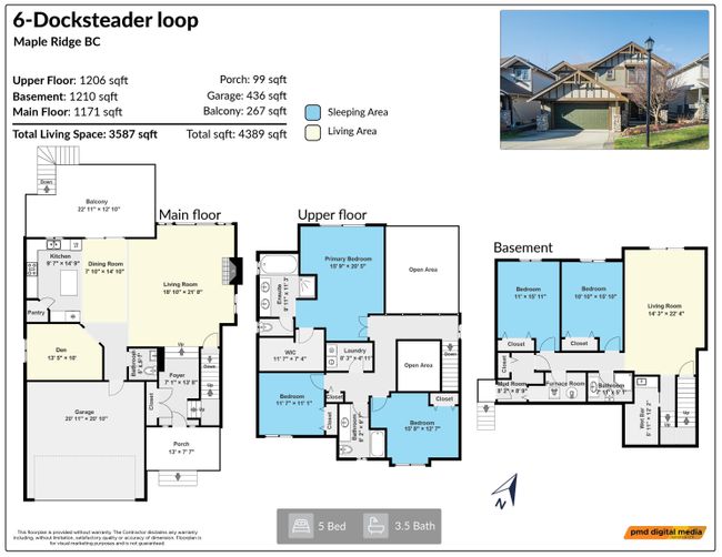 6 - 13887 Docksteader Loop, House other with 5 bedrooms, 3 bathrooms and 4 parking in Maple Ridge BC | Image 34