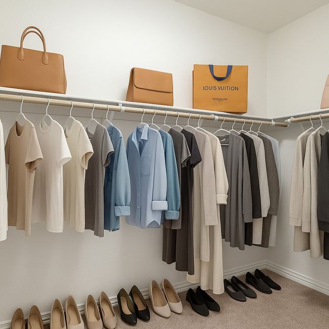 Walk in closet featuring carpet flooring and vaulted ceiling | Image 12