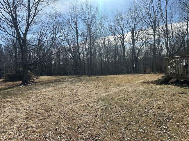 View of yard featuring a deck and a forest view | Image 5
