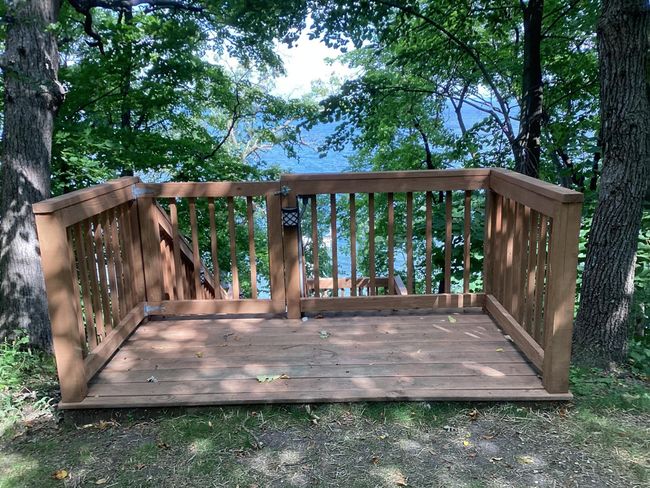 Deck to steps --Electricity down to shelf area | Image 8