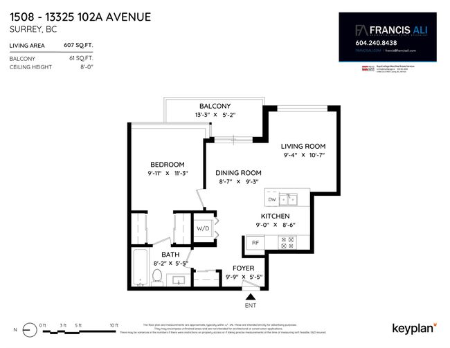 1508 - 13325 102 A Avenue, Condo with 1 bedrooms, 1 bathrooms and 1 parking in Surrey BC | Image 23