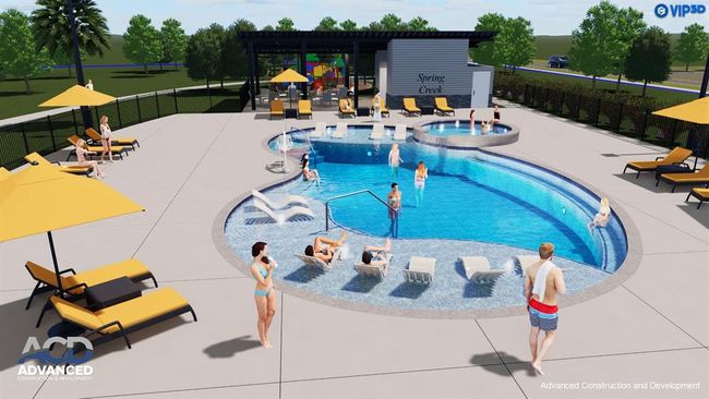 The sparkling resort-style pool, ample lounge seating, and shaded areas for relaxation, this space is perfect for unwinding or socializing with neighbors. | Image 33
