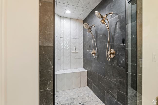 Bathroom featuring a tile shower and recessed lighting | Image 21