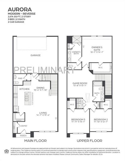 Our over the top Aurora Reverse floor plan offers outstanding entertaining space on the mail level with a game room and spacious bedrooms upstairs! | Image 2