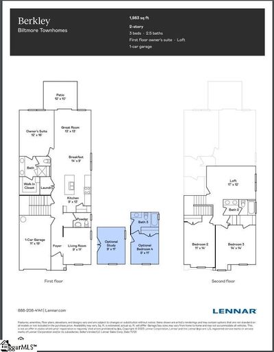 404 Batten Road, Townhouse with 4 bedrooms, 3 bathrooms and 1 parking in Taylors SC | Image 2