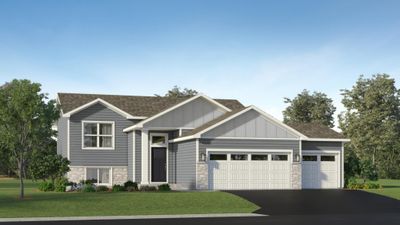 (Exterior rendering, actual finishes will vary) A stunning display from the street, introducing our Baxter plan. This home comes complete with irrigation, landscaping, trees and a full yard of sod! | Image 1