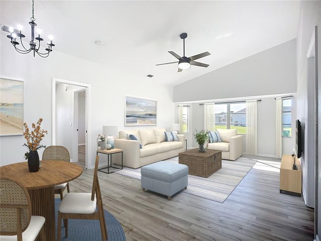 Virtually staged 2nd living/dining | Image 13