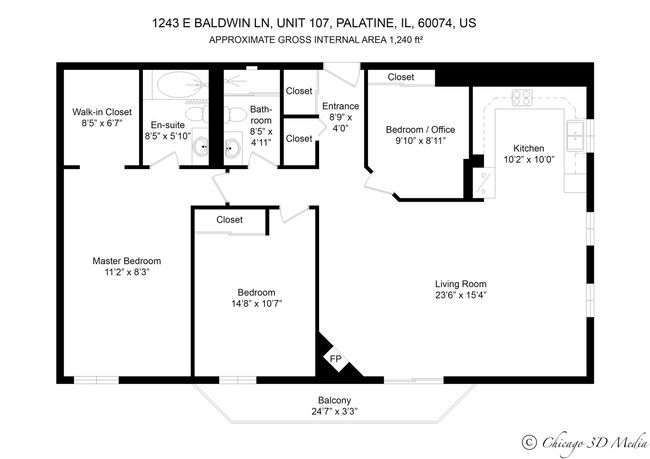 UNIT-107 - 1243 E Baldwin Ln, Home with 3 bedrooms, 2 bathrooms and 2 parking in PALATINE IL | Image 22