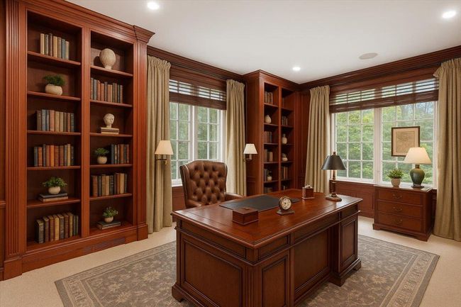 Office area with plenty of natural light and carpet | Image 12