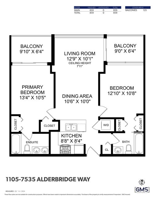 1105 - 7535 Alderbridge Way, Condo with 2 bedrooms, 2 bathrooms and 1 parking in Richmond BC | Card Image