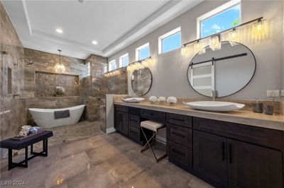 Designer Bathroom with a Three Station Wet Shower....Dual Vanity with a Makeup Space.... | Image 3