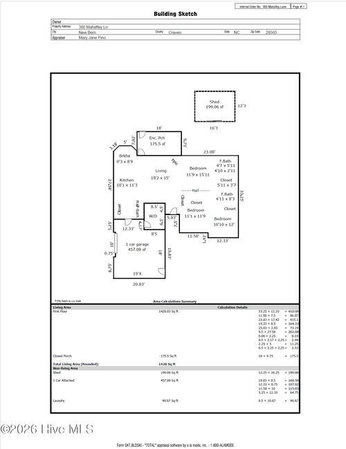 300 Mahaffey Ln, New Bern, NC, 28560-9460 | Card Image