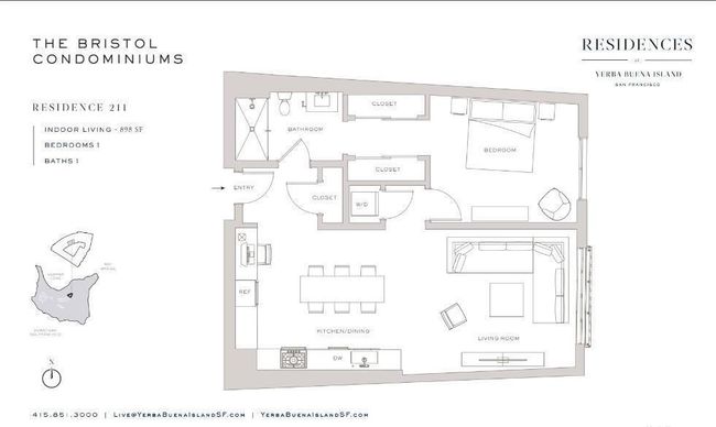211 - 1 Bristol Ct, Condo with 1 bedrooms, 1 bathrooms and 1 parking in San Francisco CA | Image 9