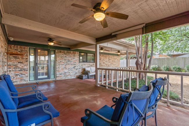 View of patio / terrace featuring ceiling fan | Image 26