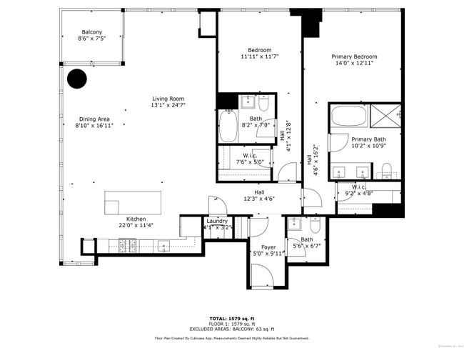 UNIT-15E - 1 Broad St, Condo with 2 bedrooms, 3 bathrooms and null parking in Stamford CT | Image 33