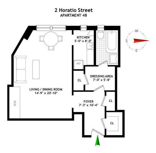 4b-2 Horatio St, New York, NY, 10014-1643 | Card Image