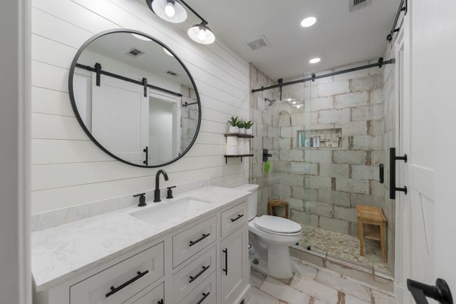 Bathroom featuring vanity, a stall shower, toilet, and recessed​​‌​​​​‌​​‌‌​‌‌​​​‌‌​​‌‌​‌​​​​​‌ lighting | Image 25