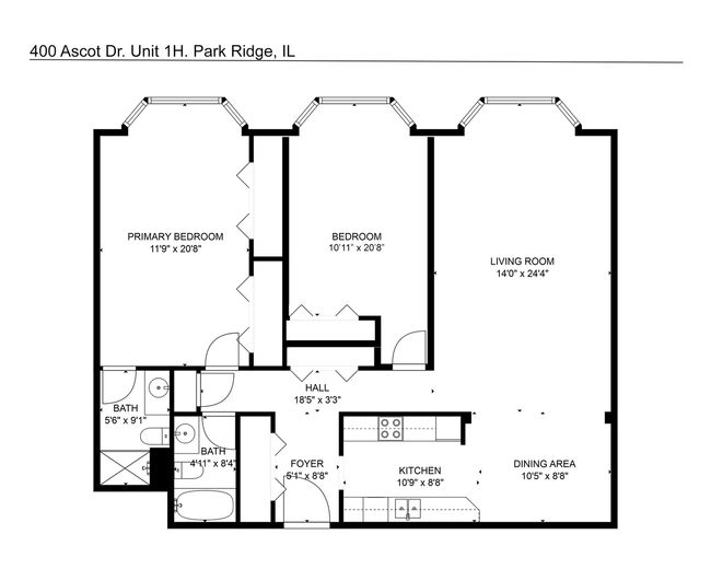 APT-1H - 400 Ascot Dr, Condo with 2 bedrooms, 2 bathrooms and 1 parking in Park Ridge IL | Image 20