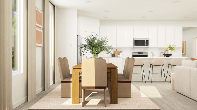 Dining space with light wood finished floors | Image 15
