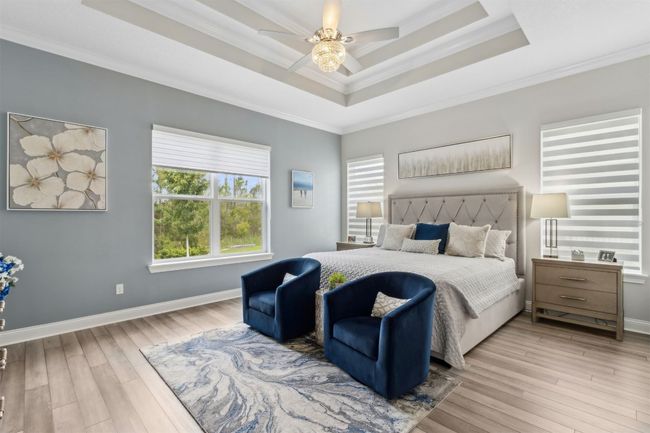 Owners bedroom, tray ceiling, Shaw LVP flooring | Image 18