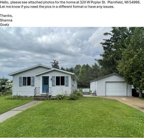 320 W Poplar St, PLAINFIELD, WI, 54966-9674 | Card Image