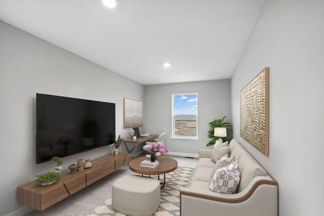 The upper level loft is a great space to unwind, read books or watch TV. Model photos. Options and colors will vary. | Image 25