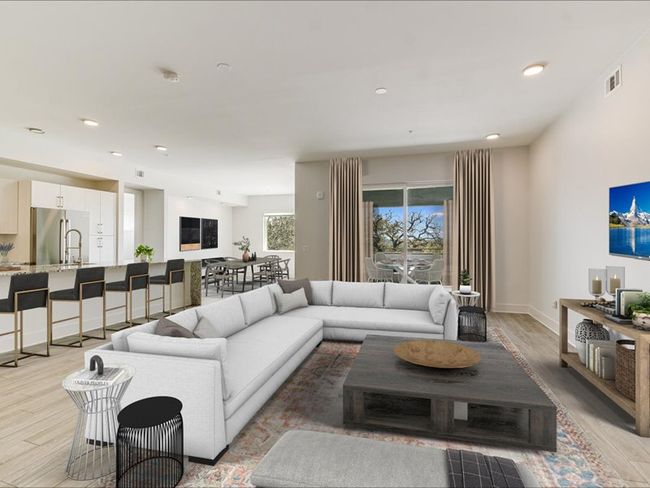 Living area featuring baseboards, visible vents, recessed lighting, and light wood-type flooring | Image 25