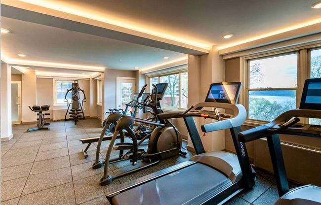 Workout area with baseboards and recessed lighting | Image 9