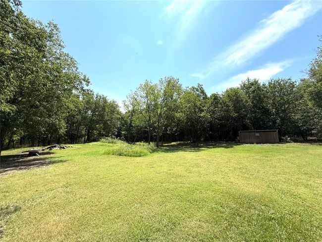 View of green lawn with an outbuilding and a forest view | Image 4
