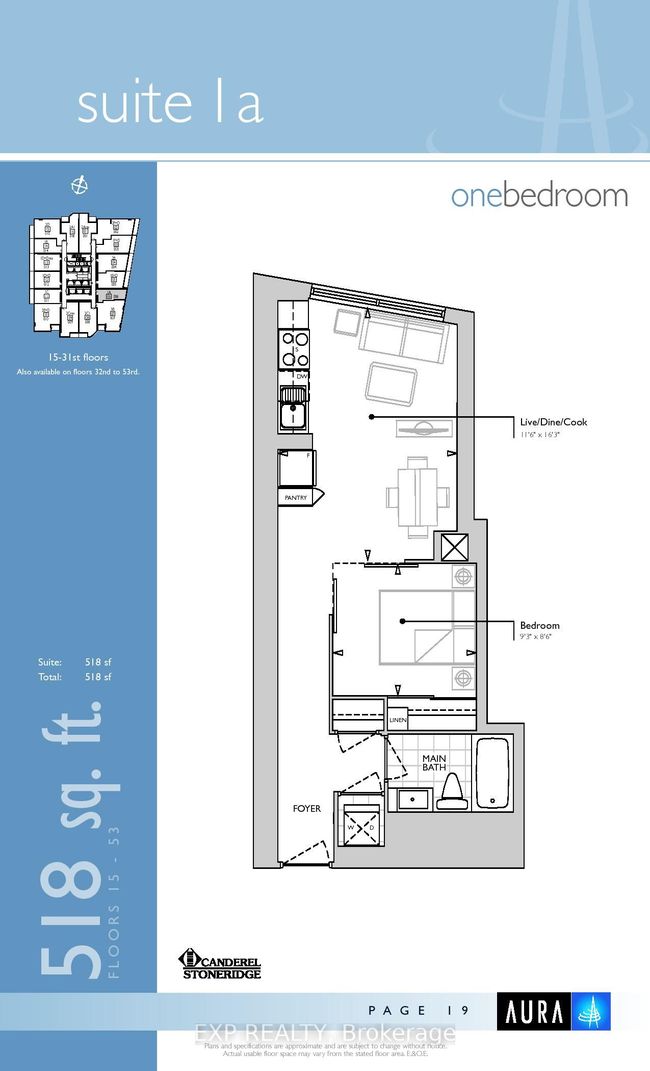 3806 - 386 Yonge St, Condo with 1 bedrooms, 1 bathrooms and null parking in Toronto ON | Image 8