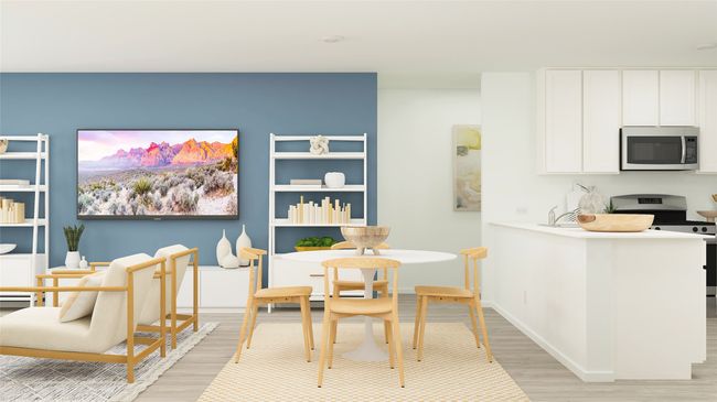 Dining area featuring light wood-type flooring and built in shelves | Image 20