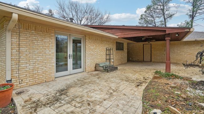 View of patio / terrace with a ceiling fan and french doors | Image 34
