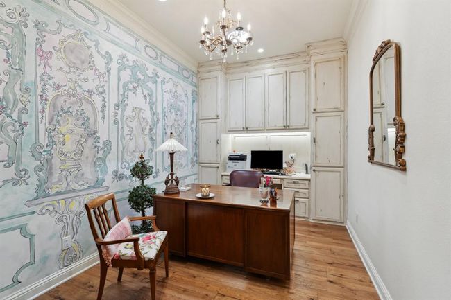 Home OfficeCustom-designed, crafted, and faux-painted computercredenza surrounded by storage cabinets, drawers, and filedrawers. | Image 19