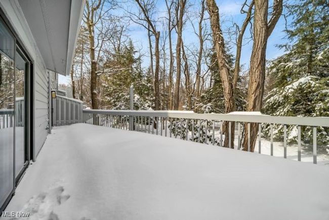 Back deck overlooking wooded backyard leads out from greatroom as well as primary bedroom on 1st floor | Image 6