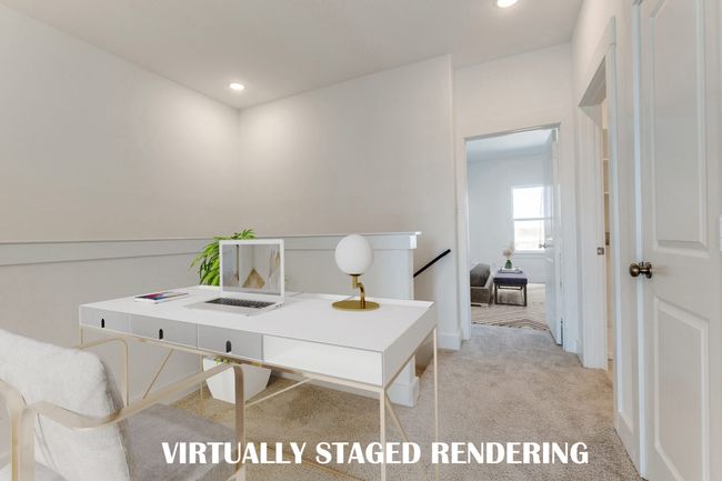 The loft at the top of the stairs makes a perfect pocket office. VIRTUALLY STAGED RENDERING | Image 9