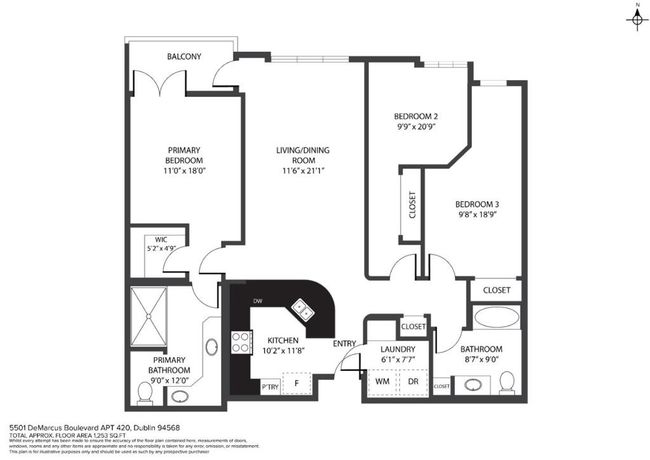 APT-420 - 5501 De Marcus Blvd, Condo with 3 bedrooms, 2 bathrooms and 2 parking in Dublin CA | Image 28