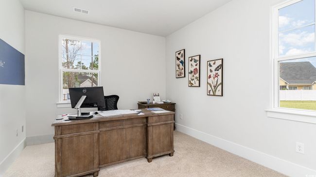 Office featuring light colored carpet and baseboards | Image 30