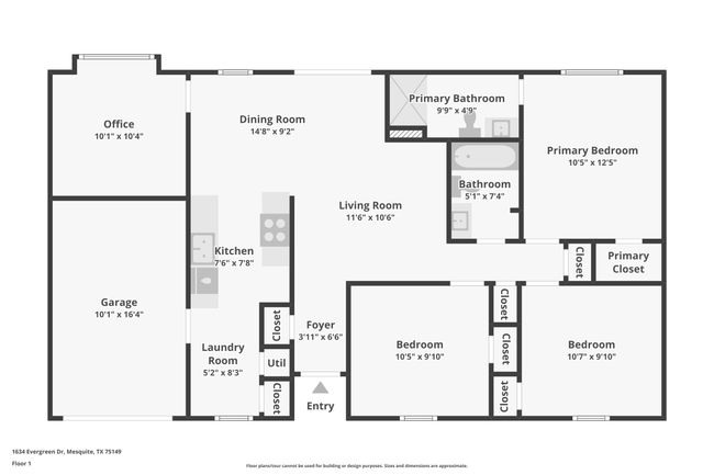 1634 Evergreen Dr, House other with 3 bedrooms, 2 bathrooms and null parking in Mesquite TX | Image 20