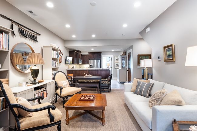 Living room featuring recessed lighting and visible vents | Image 5