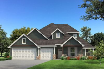 Craftsman inspired home featuring a garage and a front lawn | Image 3