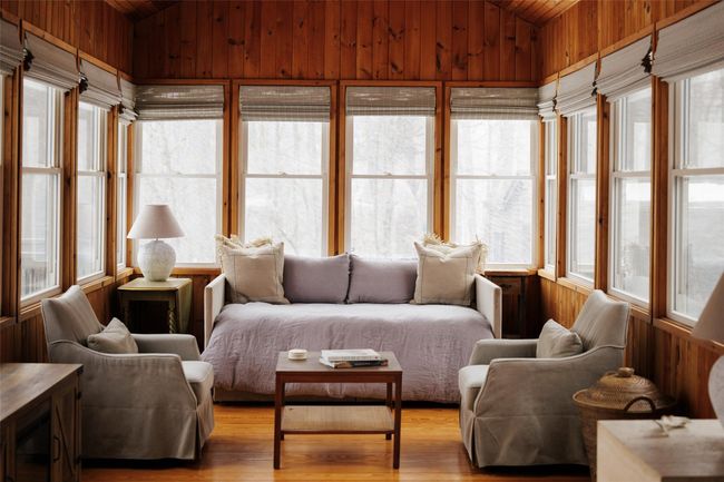 Sunroom / solarium featuring lofted ceiling and wood ceiling | Image 21