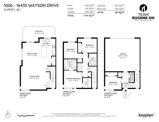 1006 - 16433 Watson Drive, Townhouse with 4 bedrooms, 2 bathrooms and 2 parking in Surrey BC | Image 24
