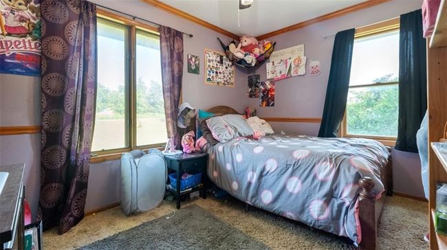 Carpeted bedroom featuring crown molding | Image 14