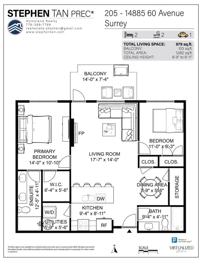 205 - 14885 60 Avenue, Condo with 2 bedrooms, 2 bathrooms and 1 parking in Surrey BC | Image 17