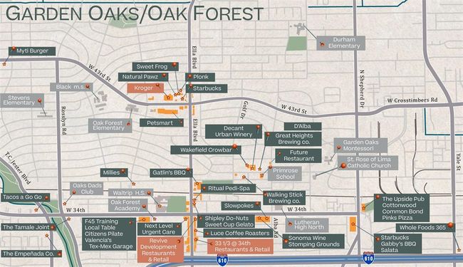 See why this neighborhood is one of Houston’s most sought-after. Location, location, location! Living at 2019 Du Barry means you're just minutes from some of the best that Oak Forest and Garden Oaks have to offer—from local charming restaurants, craft breweries, multiple grocery options, gyms, public & private school options and everything else in-between you would need for day to day living, this location can't be beat! | Image 42