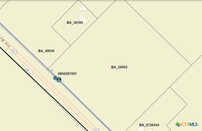 Aqua Water map shows a 4" line along the property & 10" line on opposite side of FM 812 | Image 22