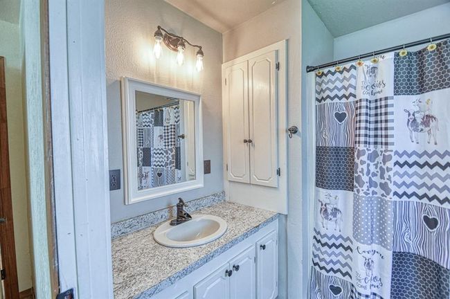 Bathroom featuring vanity and a shower with shower curtain | Image 13